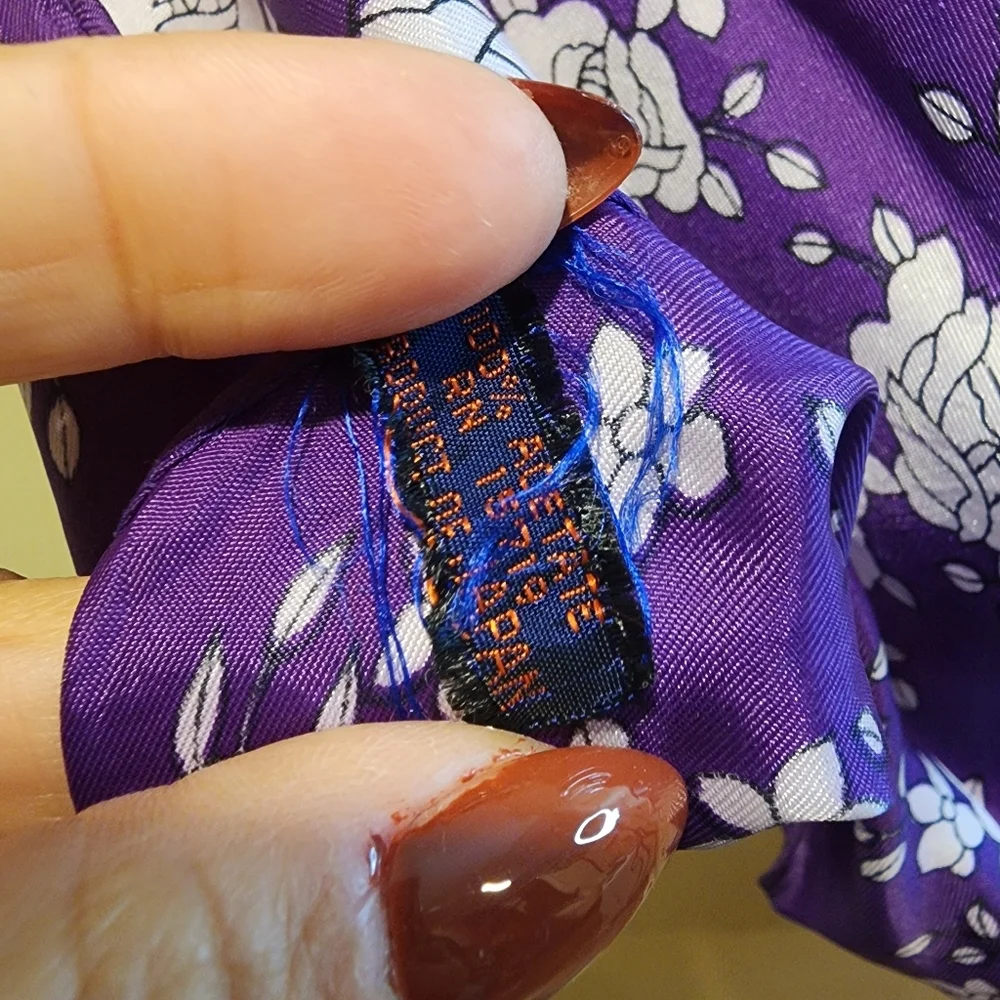 Purple Floral Scarf with White Blossom Print